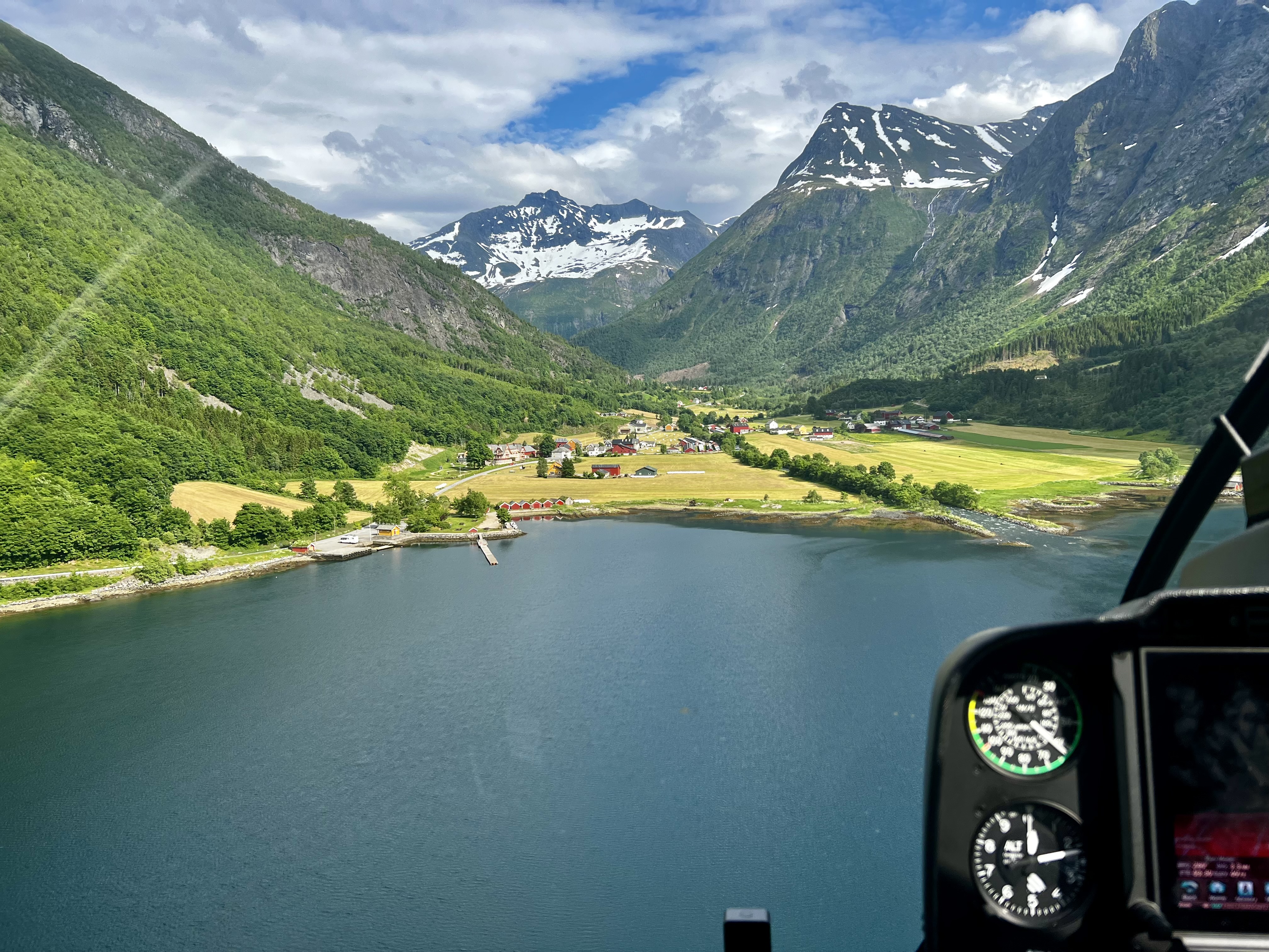 Landing helicopter in Norway