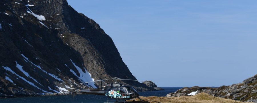 Landing helicopter in Norway