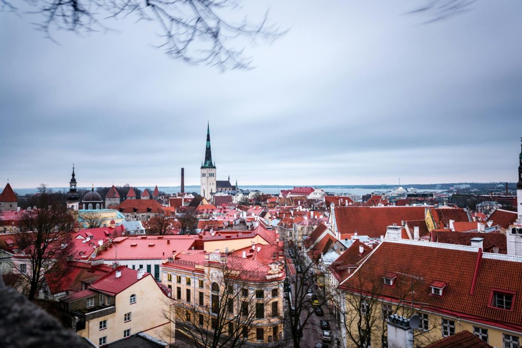 red rooftops of kesklinn district of tallinn