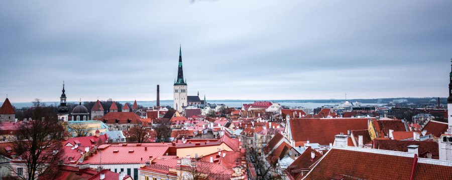 red rooftops of kesklinn district of tallinn