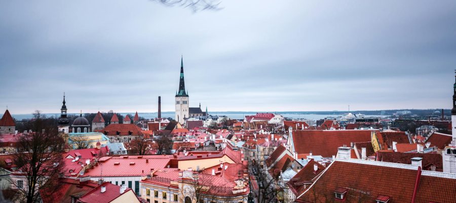 red rooftops of kesklinn district of tallinn