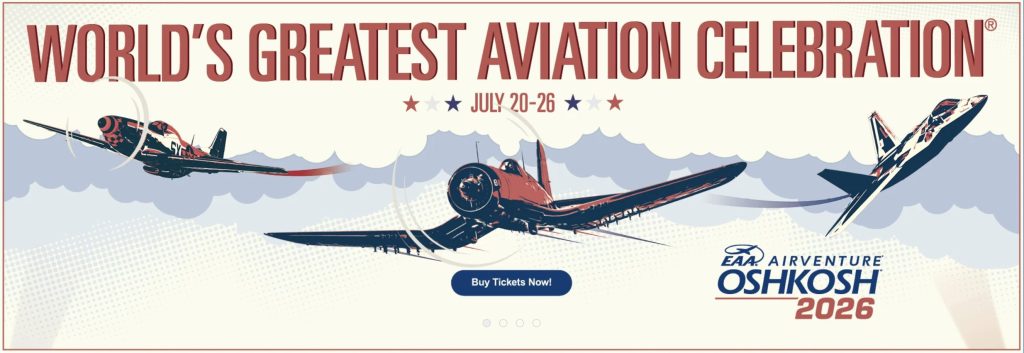 World's Greatest Aviation Celebration, Oshkosh 2026. Explore with Helipaddy. Buy tickets now.