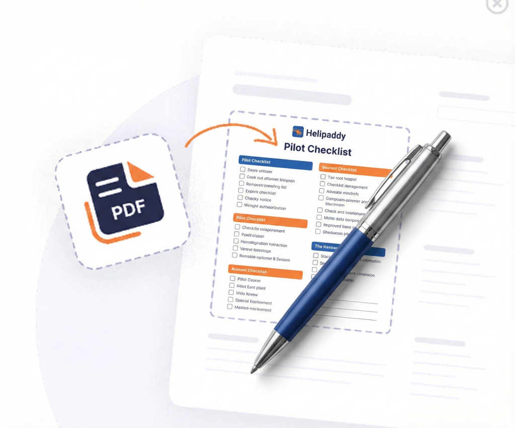 Helipaddy Aviation Checklist App Interface