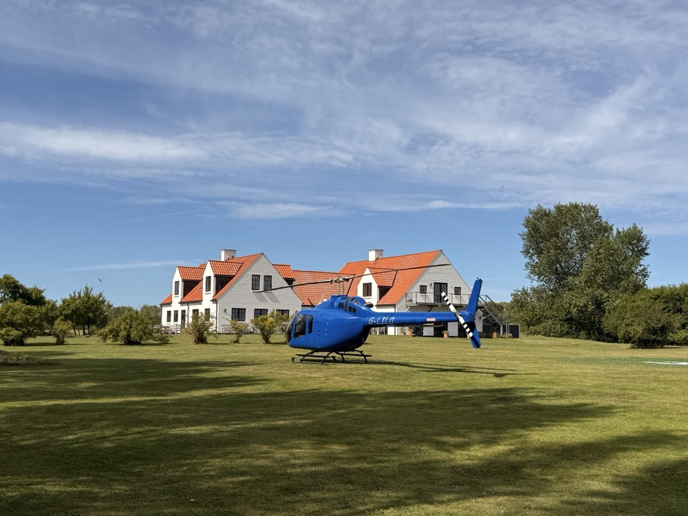 Danish Straits - helicopter at Vejrø