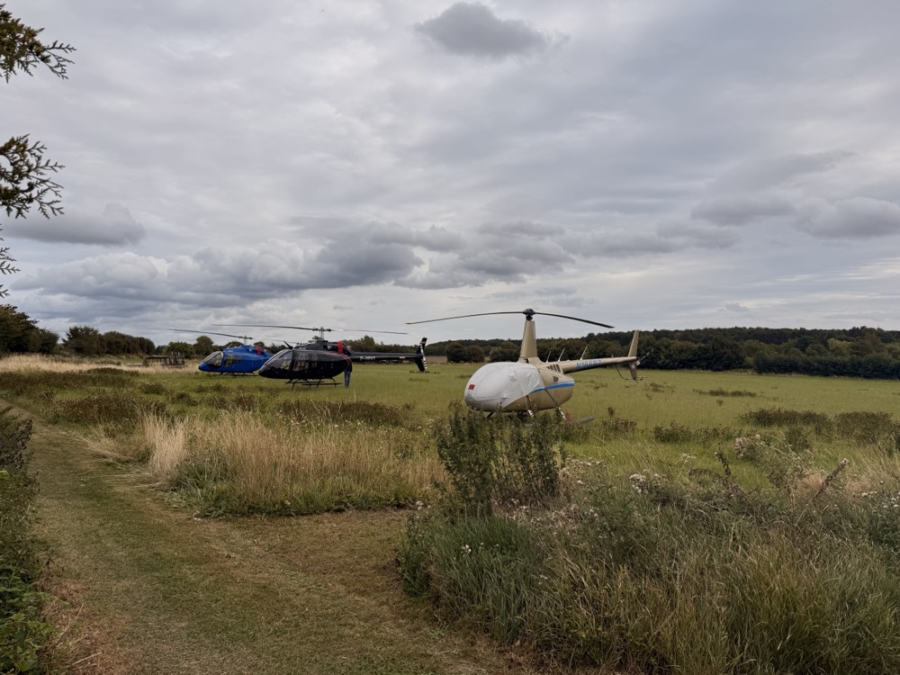 A previous visit to Falsled Kro. Confirm the current landing arrangement with the inn. Photo: Paddy Wills / Helipaddy.